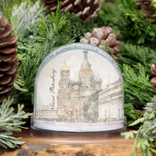 Saint Petersburg Russia Snow Globe – Vintage