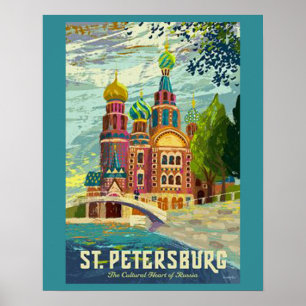 Saint Petersburg Vintage Travel Poster