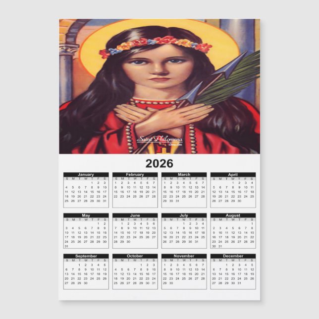 Saint Philomena 2026 Calendar (Front)