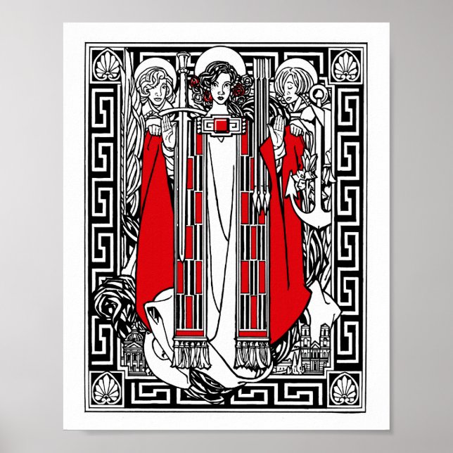 Saint Philomena Accompanied by Angels Poster (Front)