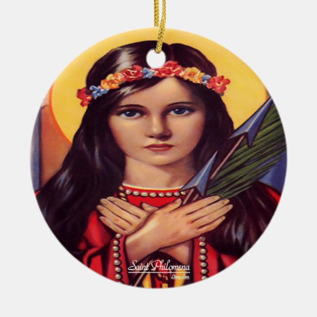 Saint Philomena Ceramic Tree Decoration (Front)