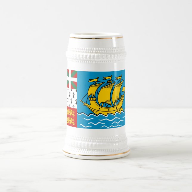 Saint Pierre and Miquelon Flag Beer Stein (Center)