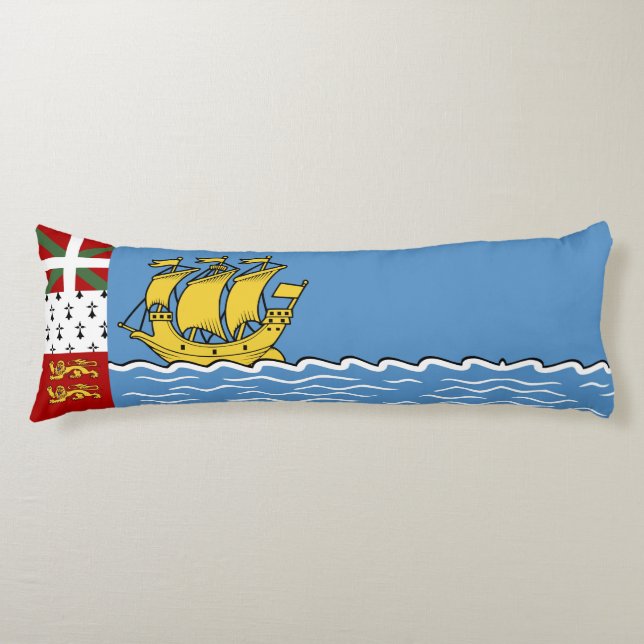 Saint Pierre and Miquelon flag Body Cushion (Front)