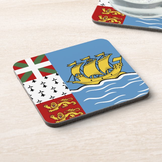 Saint Pierre and Miquelon flag Coaster (Left Side)
