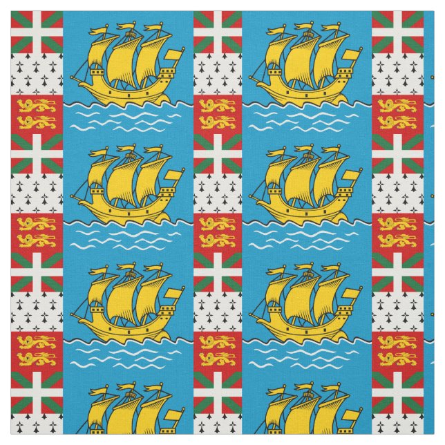 Saint Pierre and Miquelon Flag Fabric (Swatch)