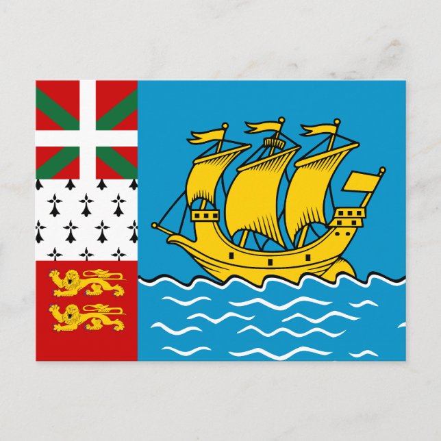 Saint Pierre and Miquelon Flag Postcard (Front)