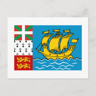 Saint-Pierre and Miquelon Flag Postcard