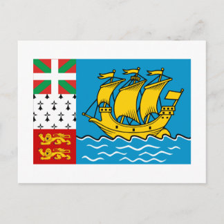 Saint-Pierre and Miquelon Flag Postcard