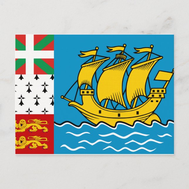 Saint Pierre and Miquelon Flag Postcard (Front)