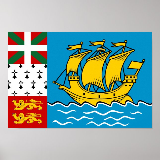 Saint Pierre and Miquelon Flag Poster (Front)