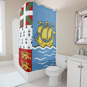 Saint Pierre and Miquelon flag Shower Curtain