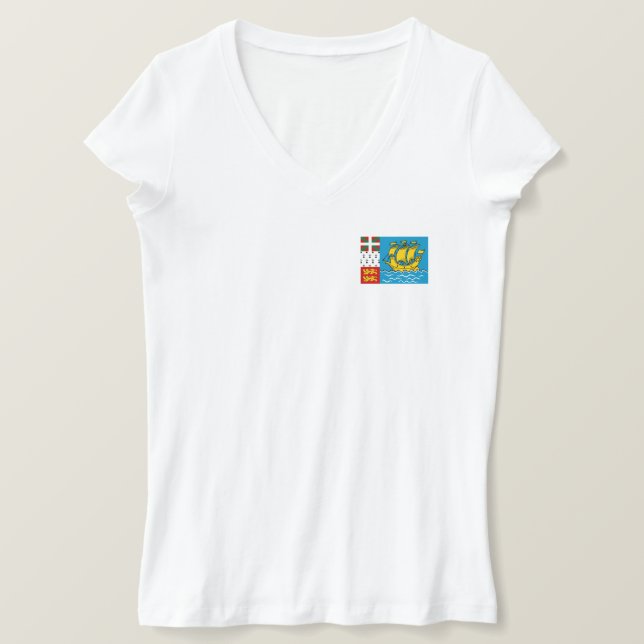Saint Pierre and Miquelon Flag T-Shirt (Design Front)