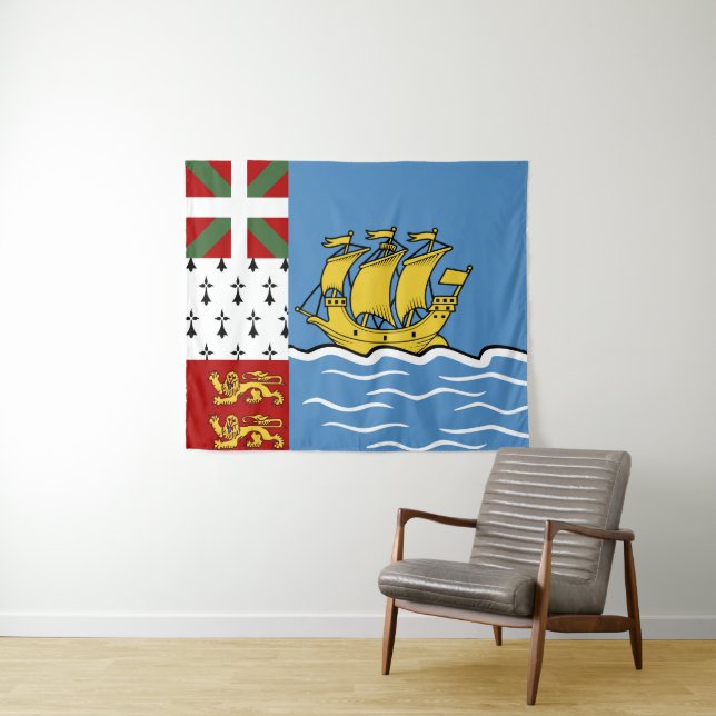 Saint Pierre and Miquelon flag Tapestry (In Situ (Horizontal))
