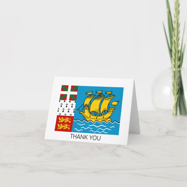 Saint Pierre and Miquelon Flag Thank You Card (Front)