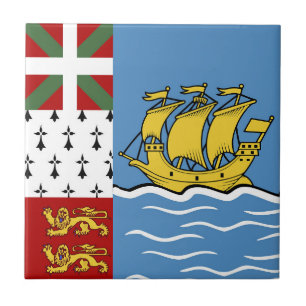 Saint Pierre and Miquelon flag Tile
