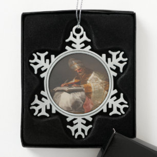 Saint Pope Gregory the Great Snowflake Pewter Christmas Ornament
