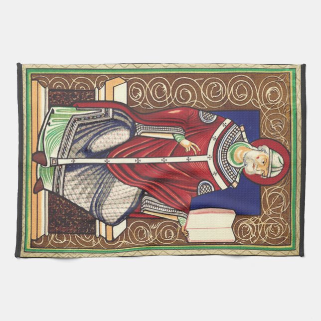  Saint Pope Gregory the Great Tea Towel (Horizontal)