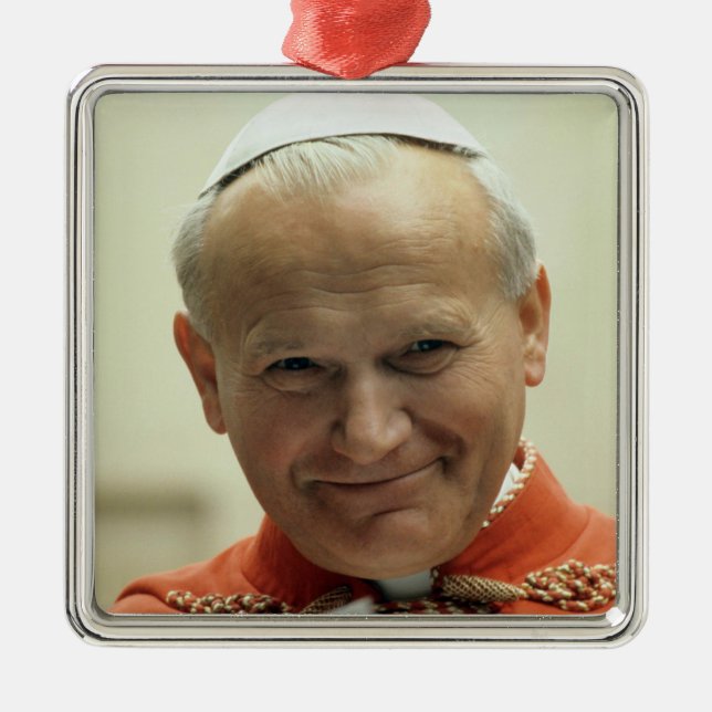 Saint Pope John Paul II Metal Tree Decoration (Front)
