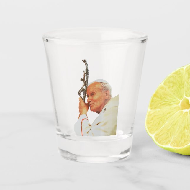 Saint Pope John Paul II Shot Glass (Front)
