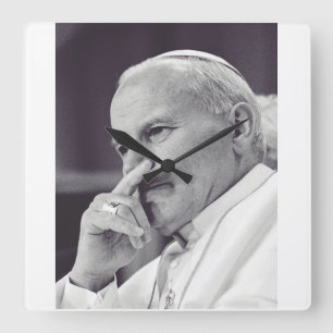 Saint Pope John Paul II  Square Wall Clock
