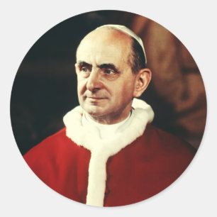 Saint Pope Paul VI head of the Catholic Church Classic Round Sticker
