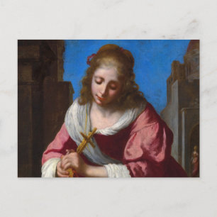 Saint Praxedis, 1655 by Johannes Vermeer Postcard