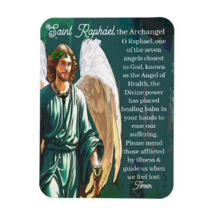 Saint Raphael Archangel Healer Angel Art Prayer Magnet