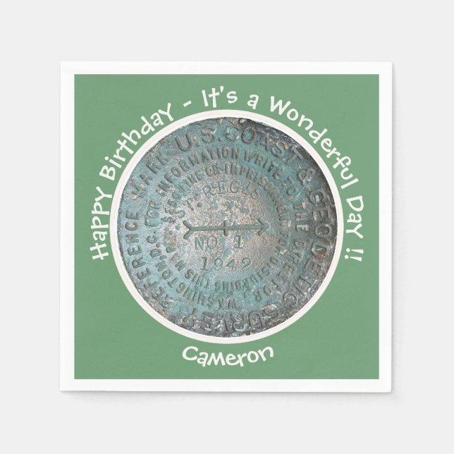Saint Regis Mountain USGS Benchmark Party Items Napkin (Front)
