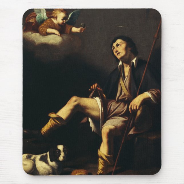 Saint Roch and the Angel Baroque Art Masterpiece Mouse Pad (Front)