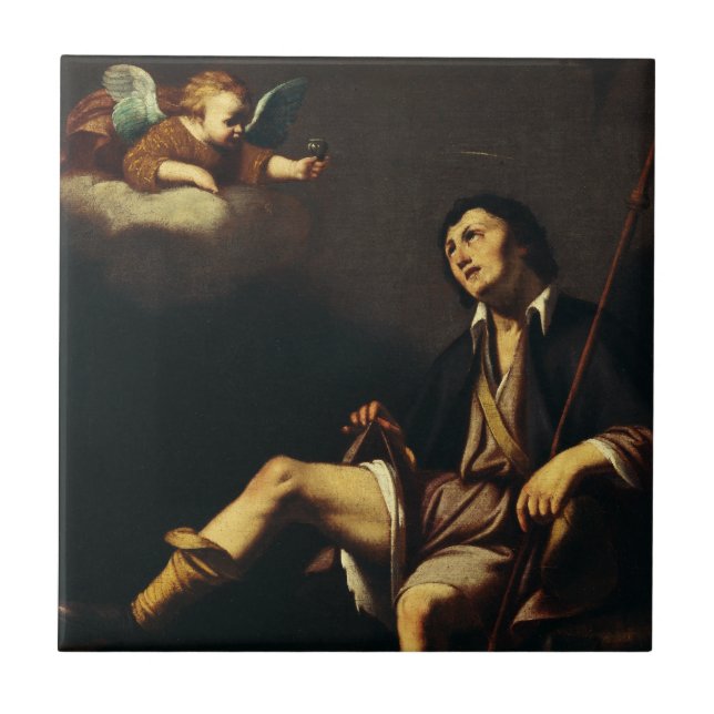 Saint Roch and the Angel by Guy François Tile (Front)
