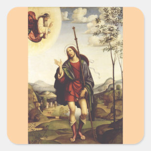 Saint Roch by Francesco Francia  Square Sticker