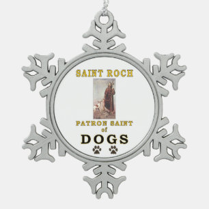 SAINT ROCH SNOWFLAKE PEWTER CHRISTMAS ORNAMENT