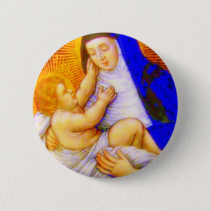 SAINT ROSE OF LIMA 6 CM ROUND BADGE