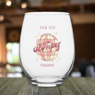 Saint sankt st Tropez France holiday accessory Stemless Wine Glass