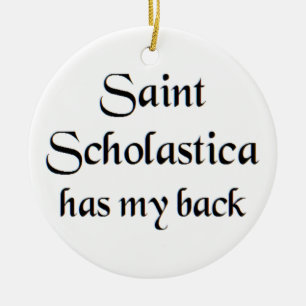 saint scholastica coffee mug ceramic tree decoration