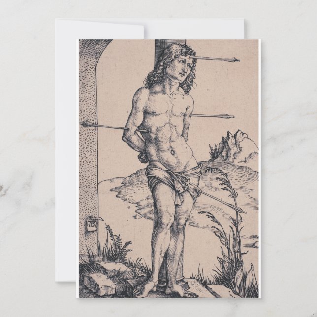 Saint Sebastian Bound to the Column Holiday Card (Front)