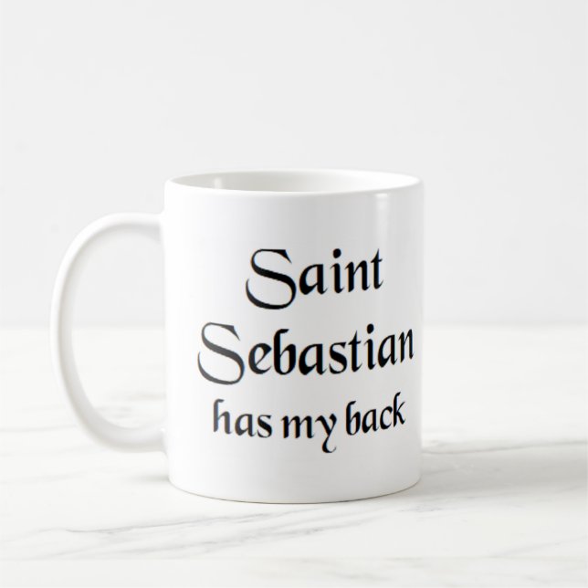 saint sebastian coffee mug (Left)