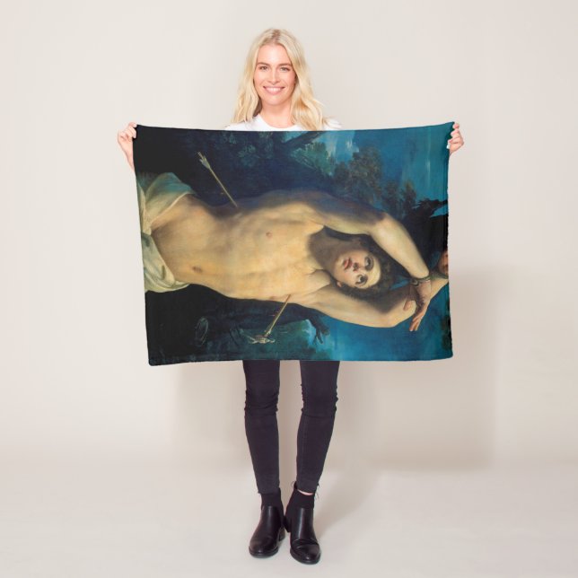 Saint Sebastian (St. Sebastian), Guido Reni Fleece Blanket (In Situ)