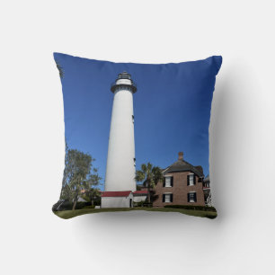 Saint Simons Island Lighthouse photo on a  Cushion