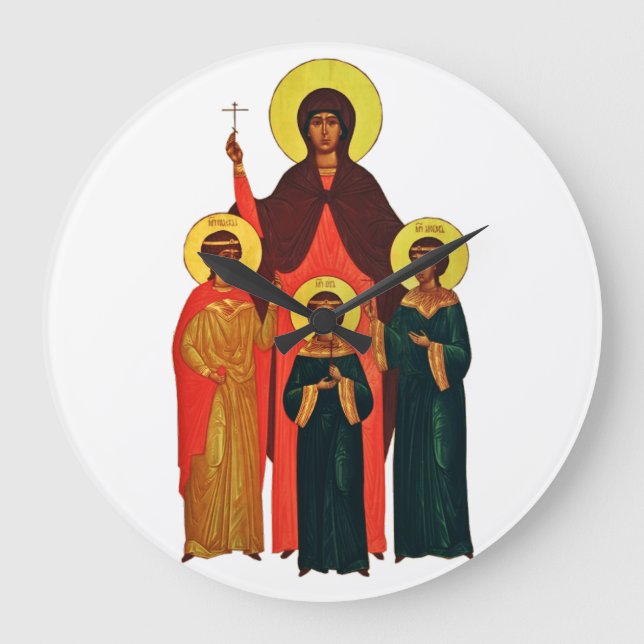 Saint Sophia and Her Daughters The Eternal Virtues Large Clock (Front)