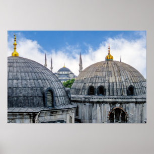 Saint Sophie Cathedral and Blue Mosque - Istanbul Poster