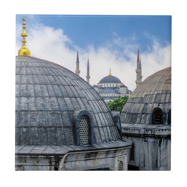 Saint Sophie Cathedral and Blue Mosque - Istanbul Tile (Front)