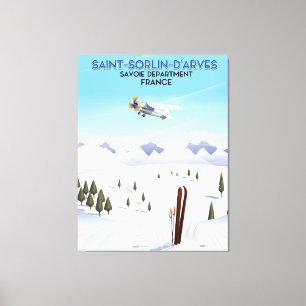 Saint-Sorlin d'Arves France ski poster Canvas Print