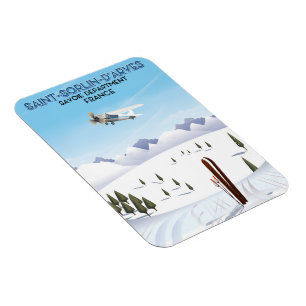 Saint-Sorlin d'Arves France ski poster Magnet