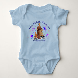Saint St. Francis Assisi Love All God's Creatures Baby Bodysuit