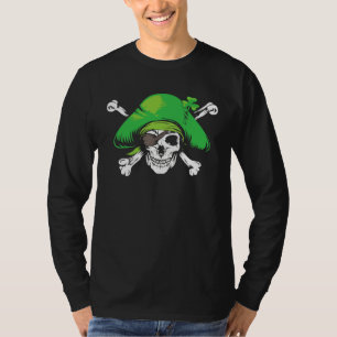 Saint St Patricks Day Skull Skeleton Leprechaun Ir T-Shirt