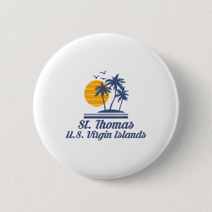 Saint St Thomas Us Virgin Islands Beach Caribbean 6 Cm Round Badge