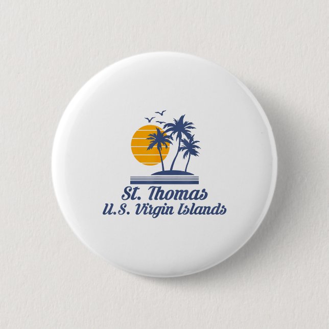 Saint St Thomas Us Virgin Islands Beach Caribbean  6 Cm Round Badge (Front)