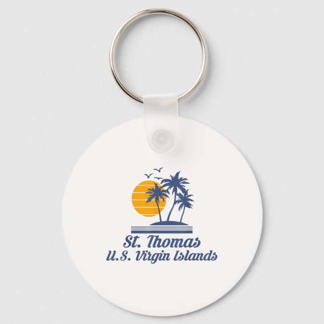 Saint St Thomas Us Virgin Islands Beach Caribbean  Key Ring (Front)