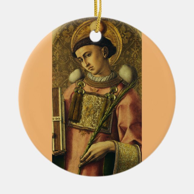 Saint Stephen Apostle of the Seventy Protomartyr Ceramic Tree Decoration (Front)